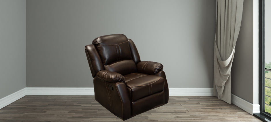 Lorraine Bel-Aire Deluxe Mocha Reclining Chair Half Reclined by American Home Line
